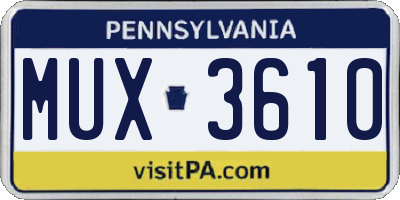 PA license plate MUX3610