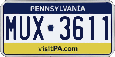 PA license plate MUX3611
