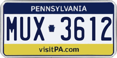 PA license plate MUX3612