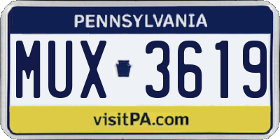 PA license plate MUX3619