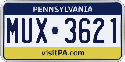 PA license plate MUX3621