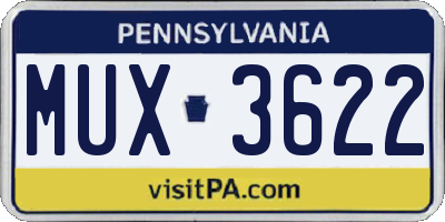 PA license plate MUX3622
