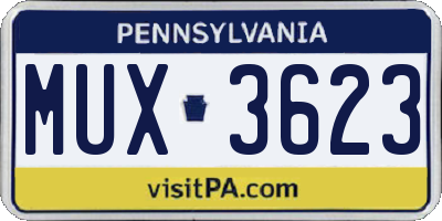 PA license plate MUX3623