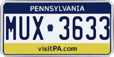 PA license plate MUX3633
