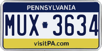 PA license plate MUX3634