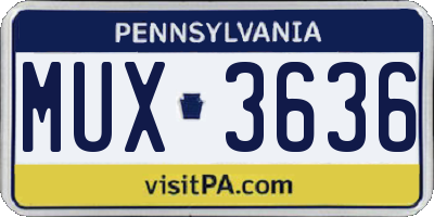 PA license plate MUX3636