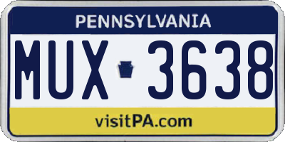 PA license plate MUX3638