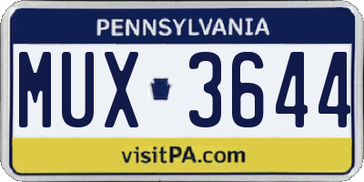 PA license plate MUX3644