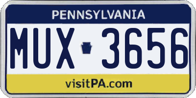 PA license plate MUX3656