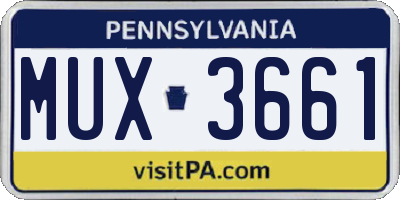 PA license plate MUX3661