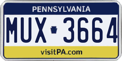 PA license plate MUX3664