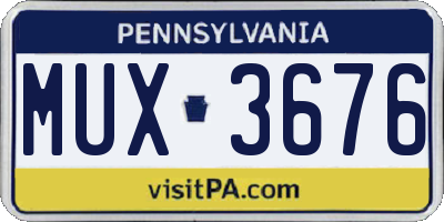 PA license plate MUX3676