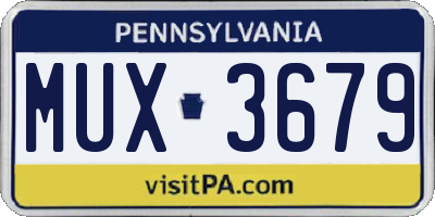 PA license plate MUX3679