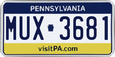PA license plate MUX3681