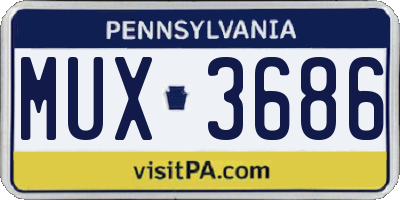 PA license plate MUX3686