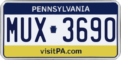 PA license plate MUX3690