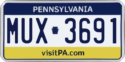 PA license plate MUX3691
