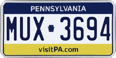 PA license plate MUX3694