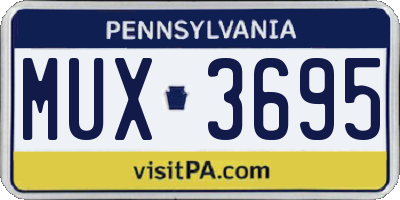 PA license plate MUX3695