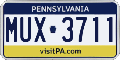 PA license plate MUX3711