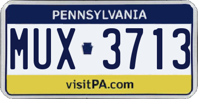 PA license plate MUX3713