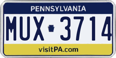 PA license plate MUX3714
