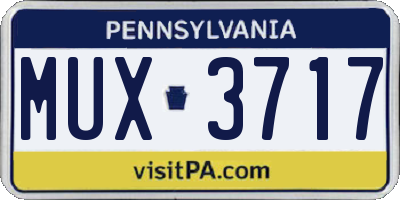 PA license plate MUX3717