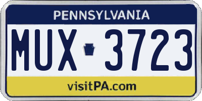 PA license plate MUX3723