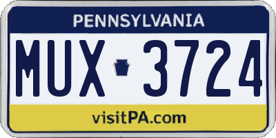 PA license plate MUX3724