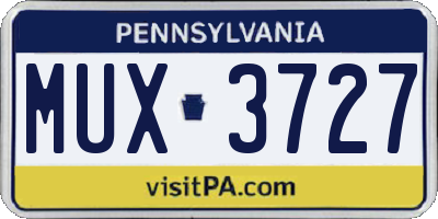PA license plate MUX3727