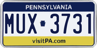 PA license plate MUX3731