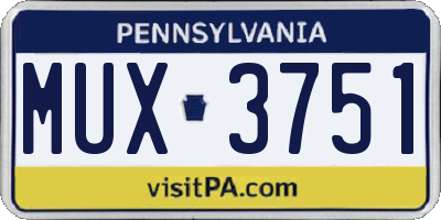 PA license plate MUX3751