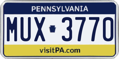 PA license plate MUX3770