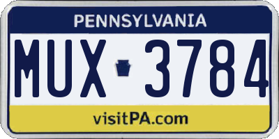 PA license plate MUX3784