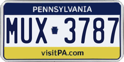 PA license plate MUX3787