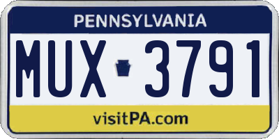 PA license plate MUX3791