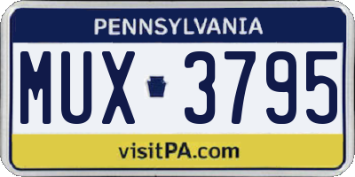 PA license plate MUX3795