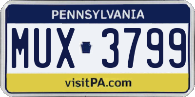 PA license plate MUX3799