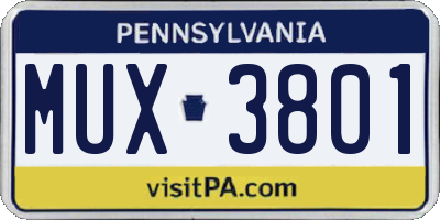 PA license plate MUX3801