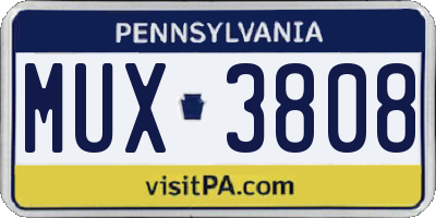 PA license plate MUX3808
