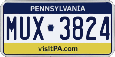 PA license plate MUX3824
