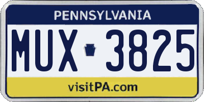 PA license plate MUX3825