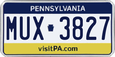 PA license plate MUX3827