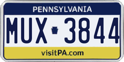 PA license plate MUX3844