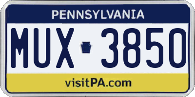 PA license plate MUX3850
