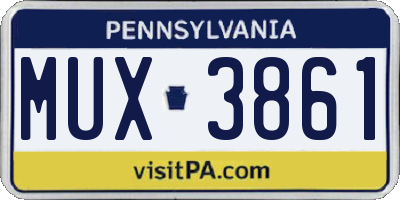 PA license plate MUX3861