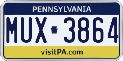 PA license plate MUX3864