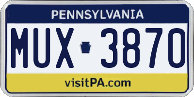 PA license plate MUX3870