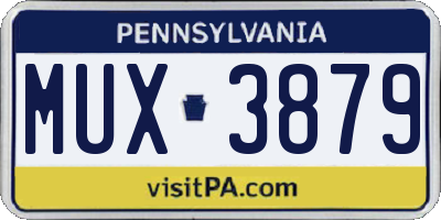 PA license plate MUX3879