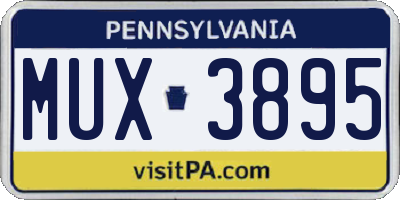 PA license plate MUX3895